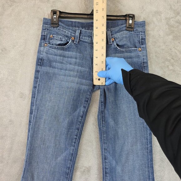 7 For All Mankind Jeans Womens 27 Blue Bootcut Stretch Denim Mid Rise Classic - Picture 6 of 14